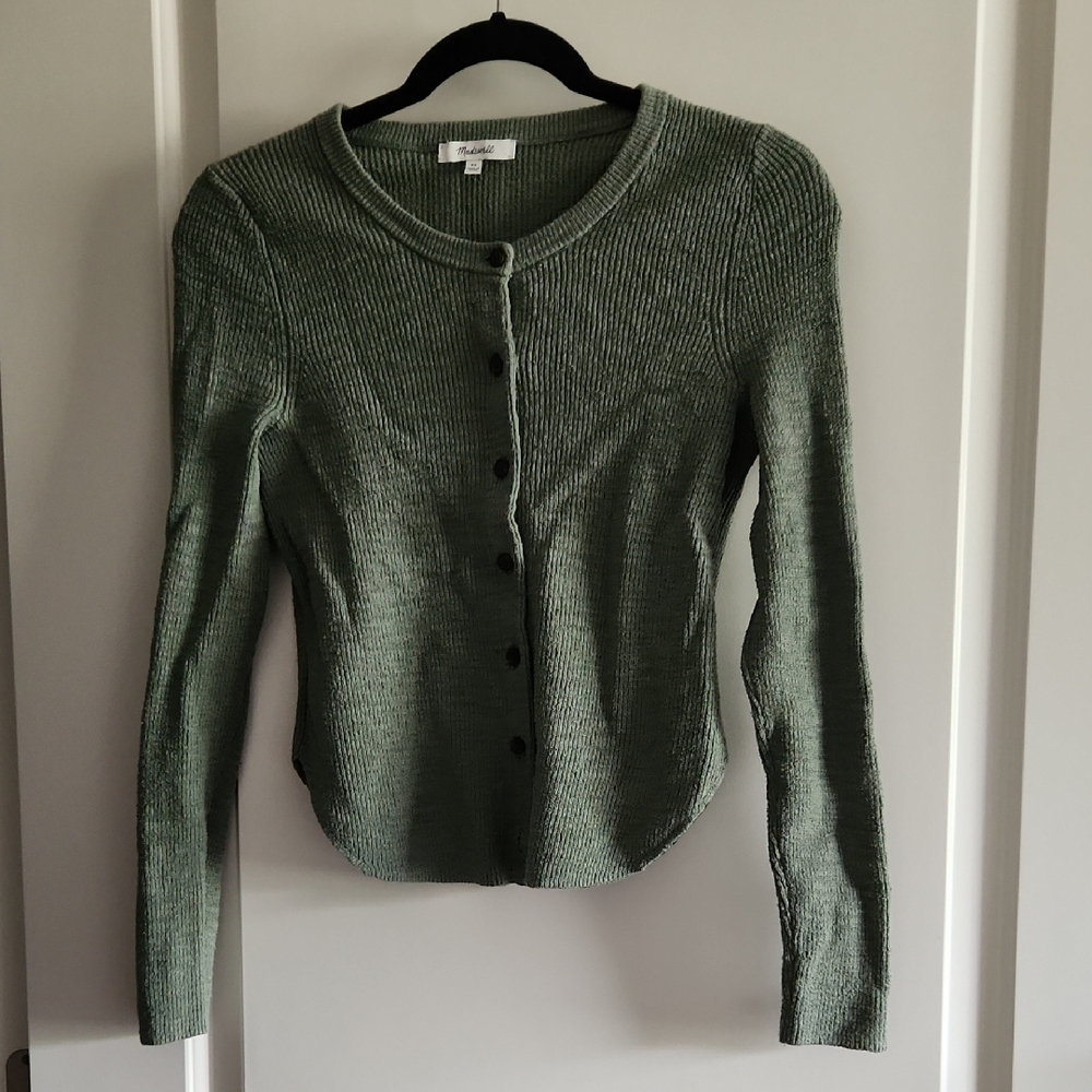 Green Button-Up Cardigan
